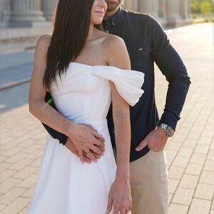 Dress the Population White One-Shoulder Mini Dress